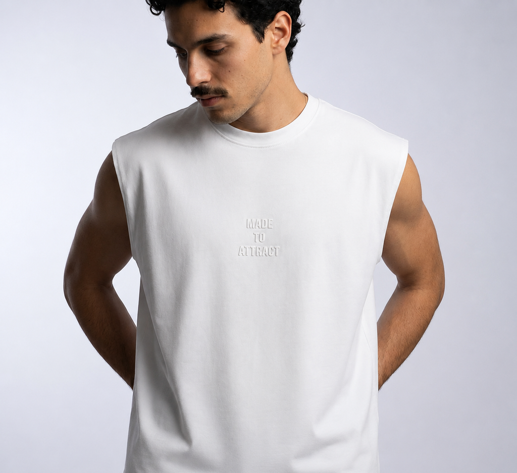 Cloud Sleeveless Tee — White