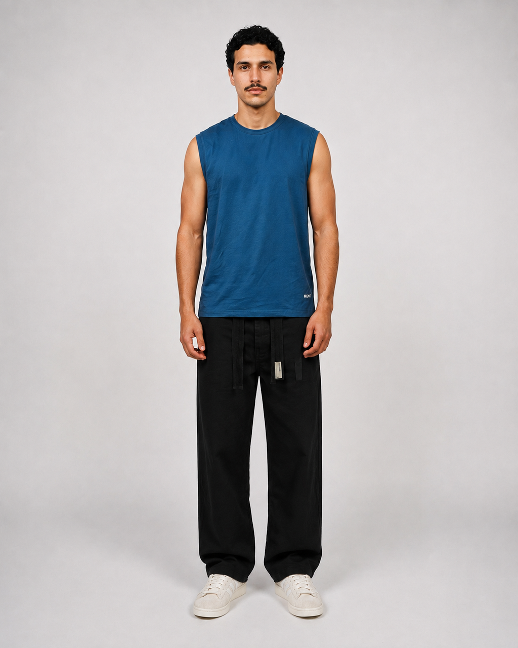 Light Weight Tee — Graffiti Printed — Denim Blue