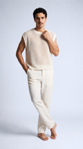 Knitted Sleeveless Tee — Cream