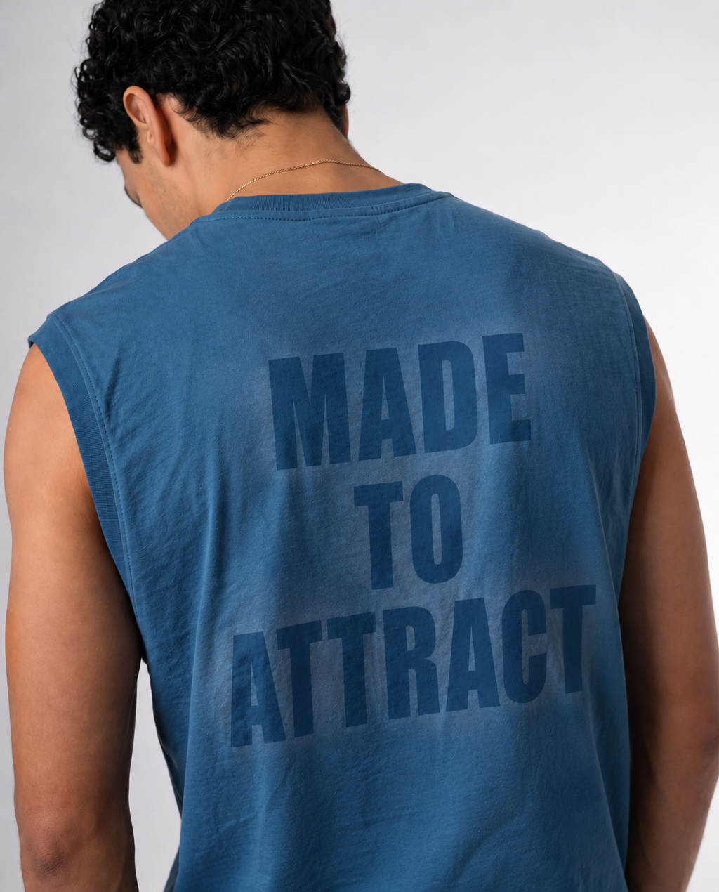 Light Weight Tee — Graffiti Printed — Denim Blue