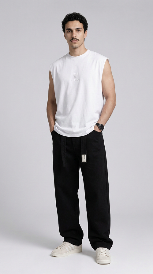 Cloud Sleeveless Tee — White