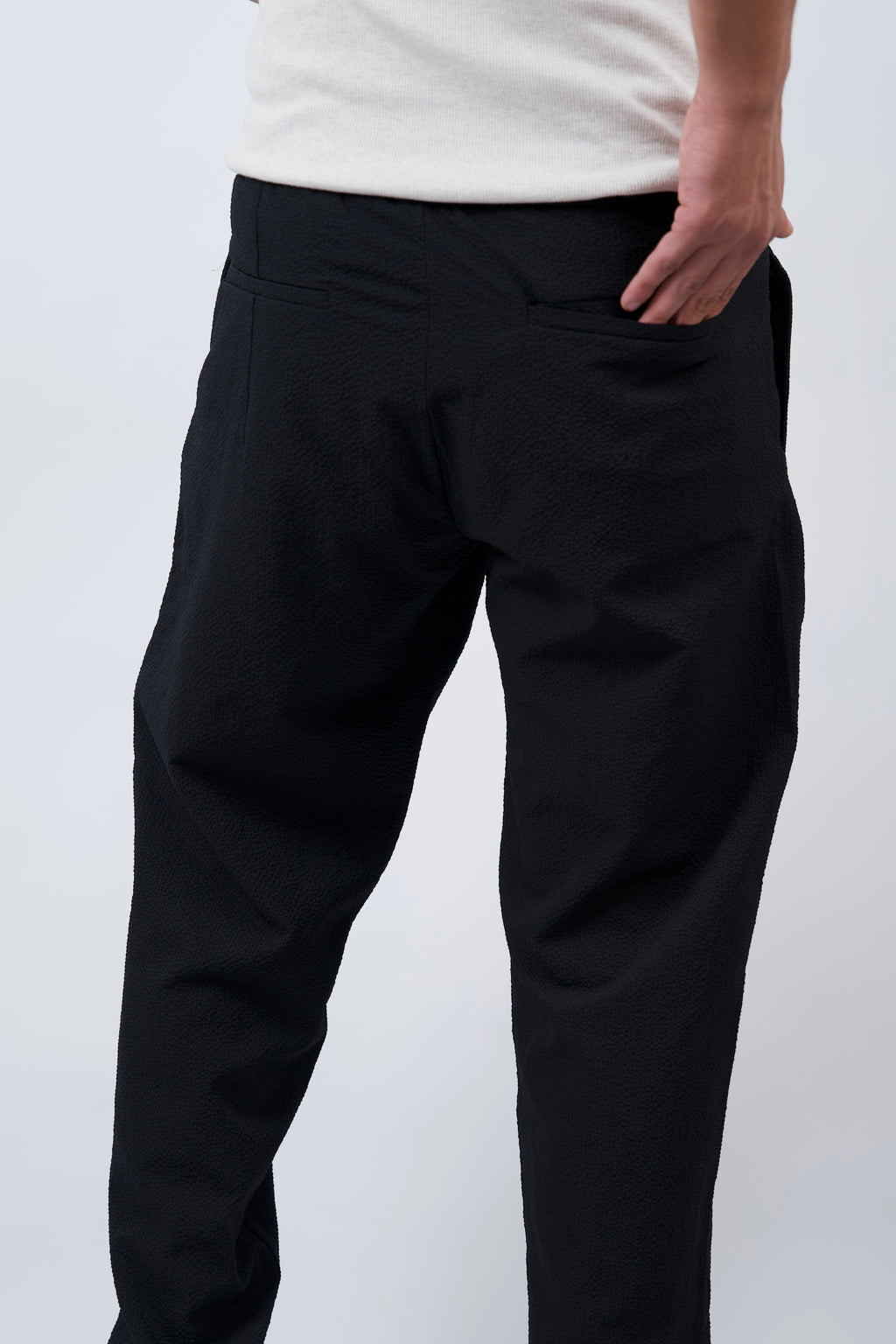 Pleated Comfort Pants – Popcorn Texture