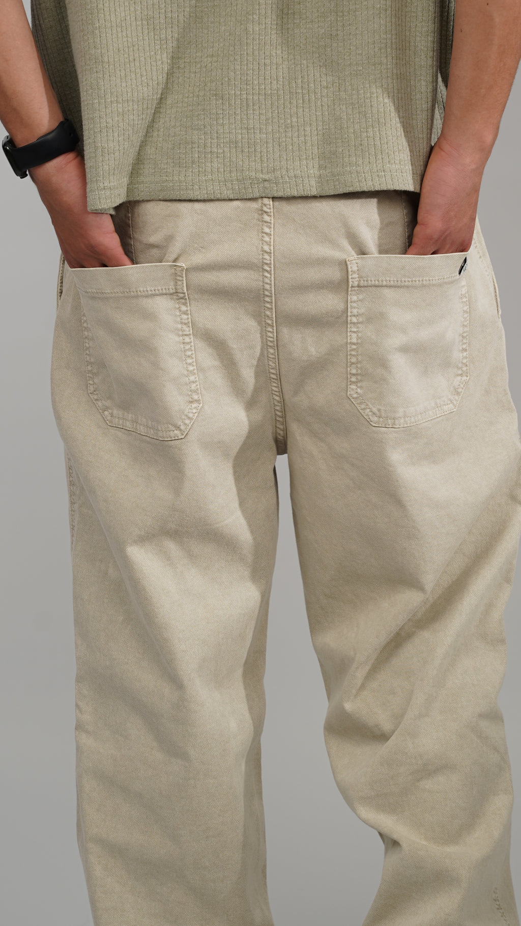 Canvas washed trousers