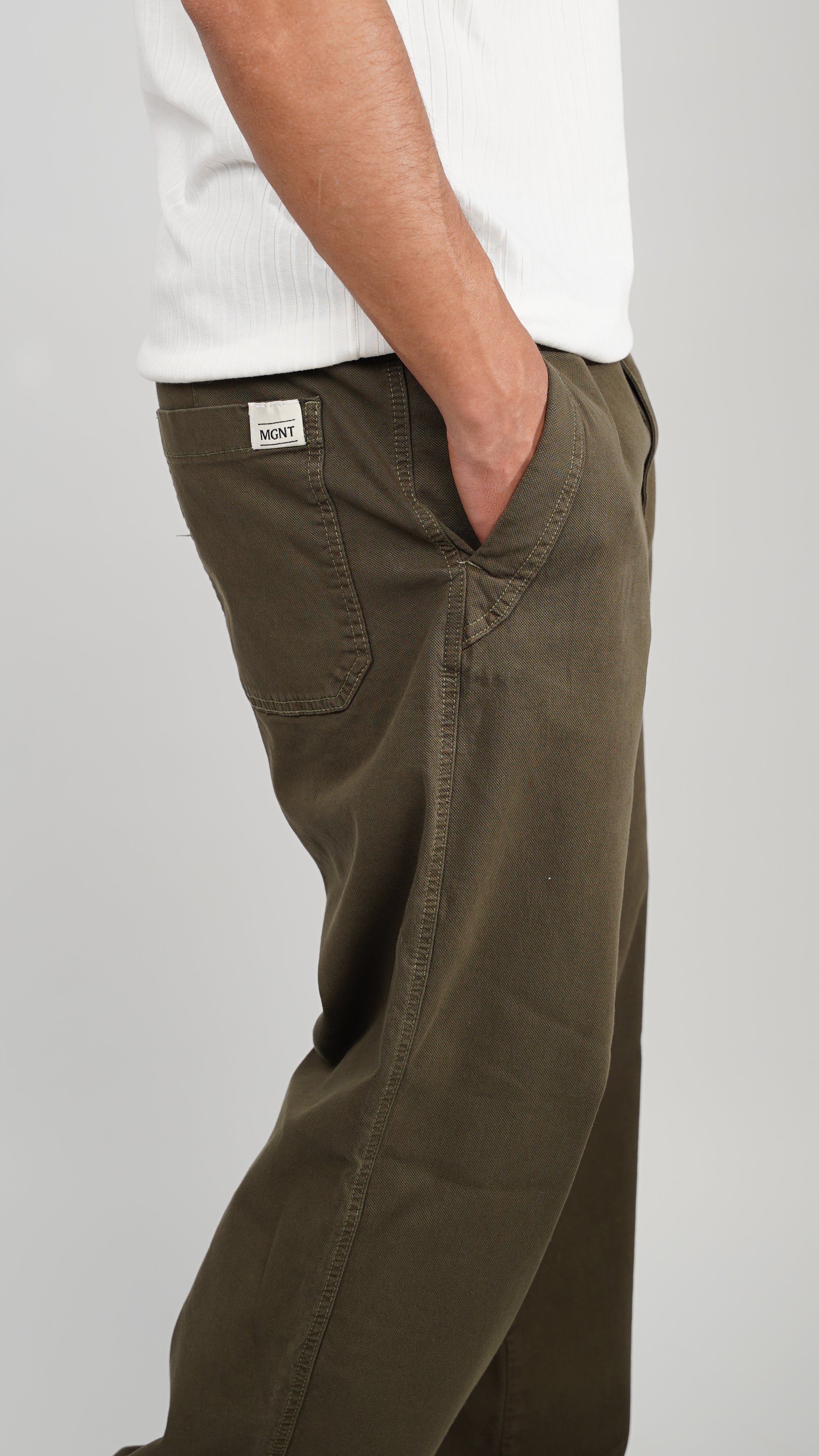 Canvas washed trousers