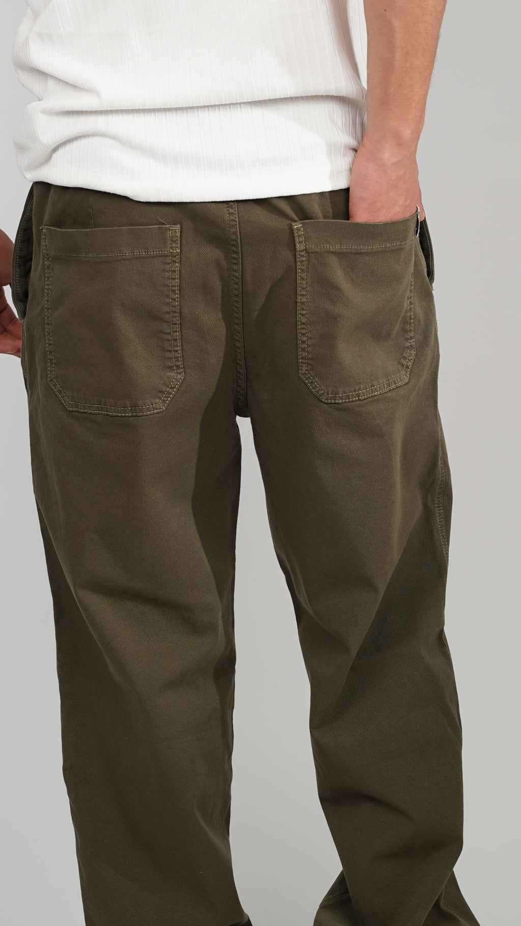 Canvas washed trousers