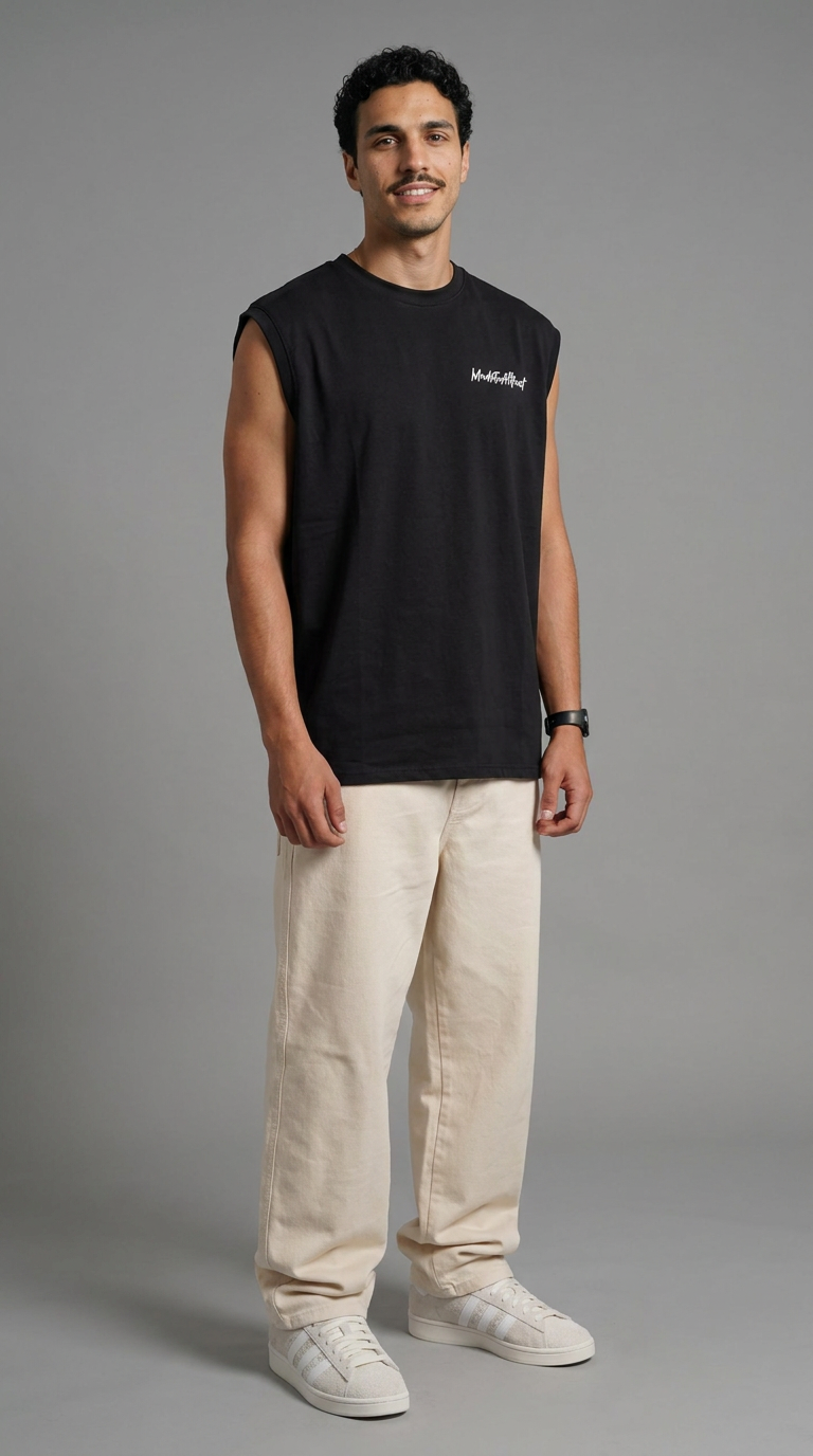 MGNT Lightweight Cotton Tank — Puff Print — Black