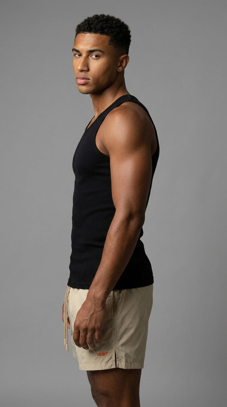 MGNT Signature Swim Shorts — Beige