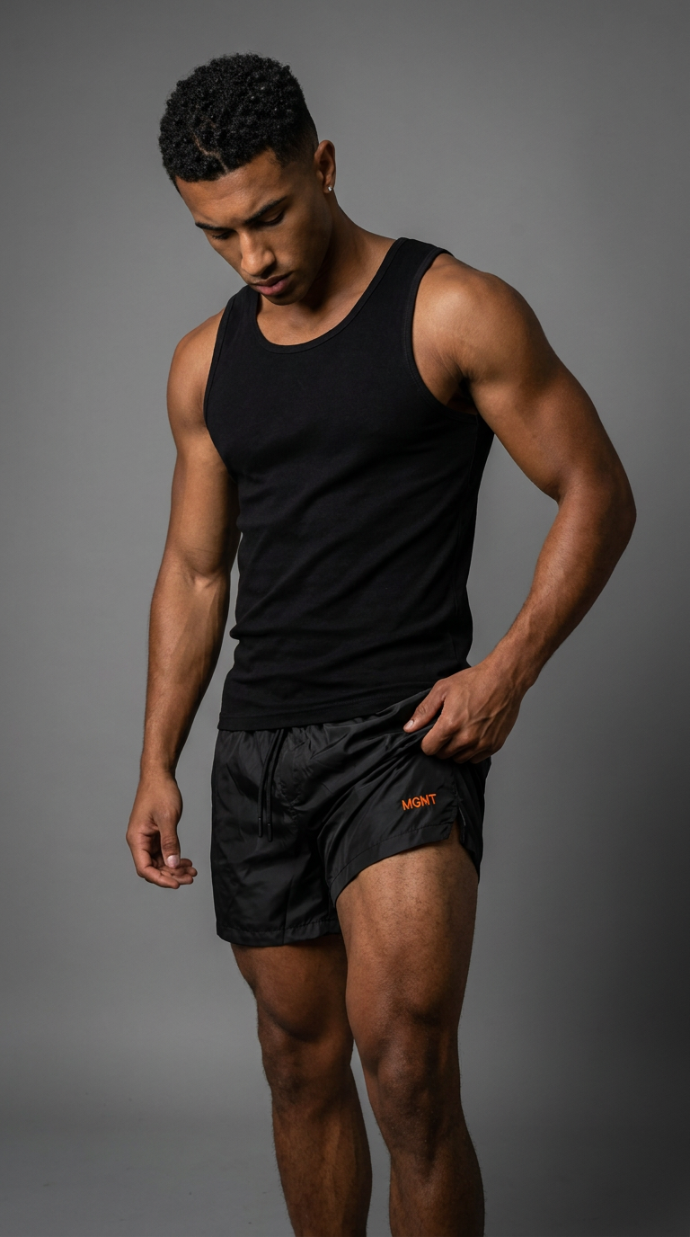 MGNT Signature Swim Shorts — Black